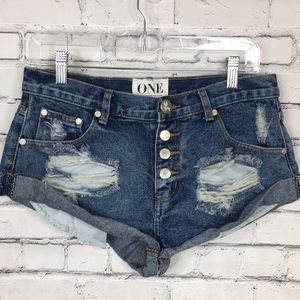 One Teaspoon Bandits Jean Shorts Button Fly 27